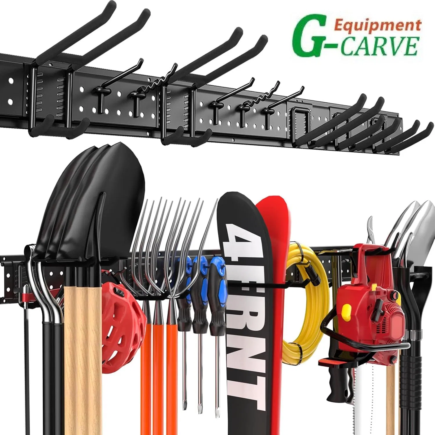 Garden Tool Hook Organizer Wall Mount Tool Storage Rack Shovel Holder