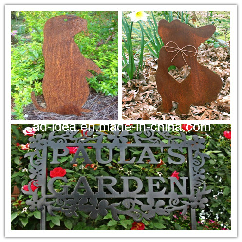 Rust Metal Laser Cut Art Garden Yard Fence Decorations Outdoor Metal Birds Yard Art Large Outdoor Ornaments