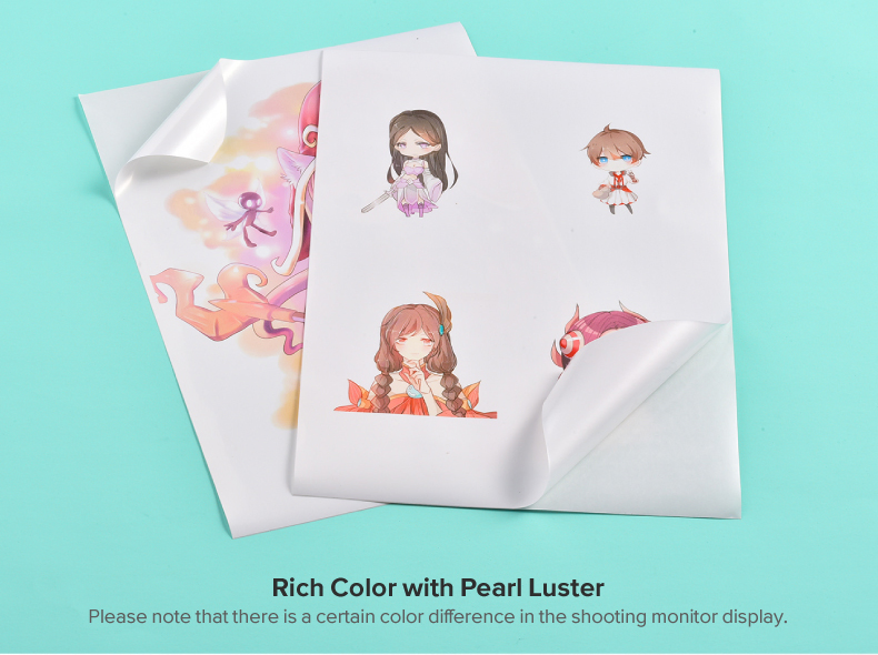 Synthetic Glassine Rightint Carton A4, OEM Glossy Sticker Paper Label Sheet