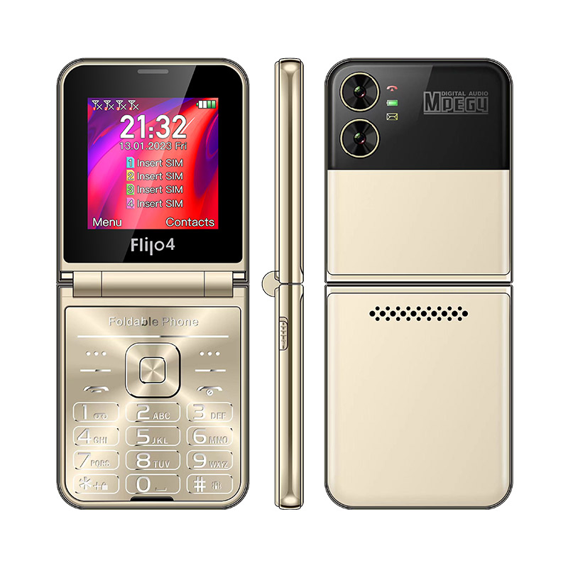 Кнопочный телефон-раскладушка UNIWA F265 с 4 SIM-картами