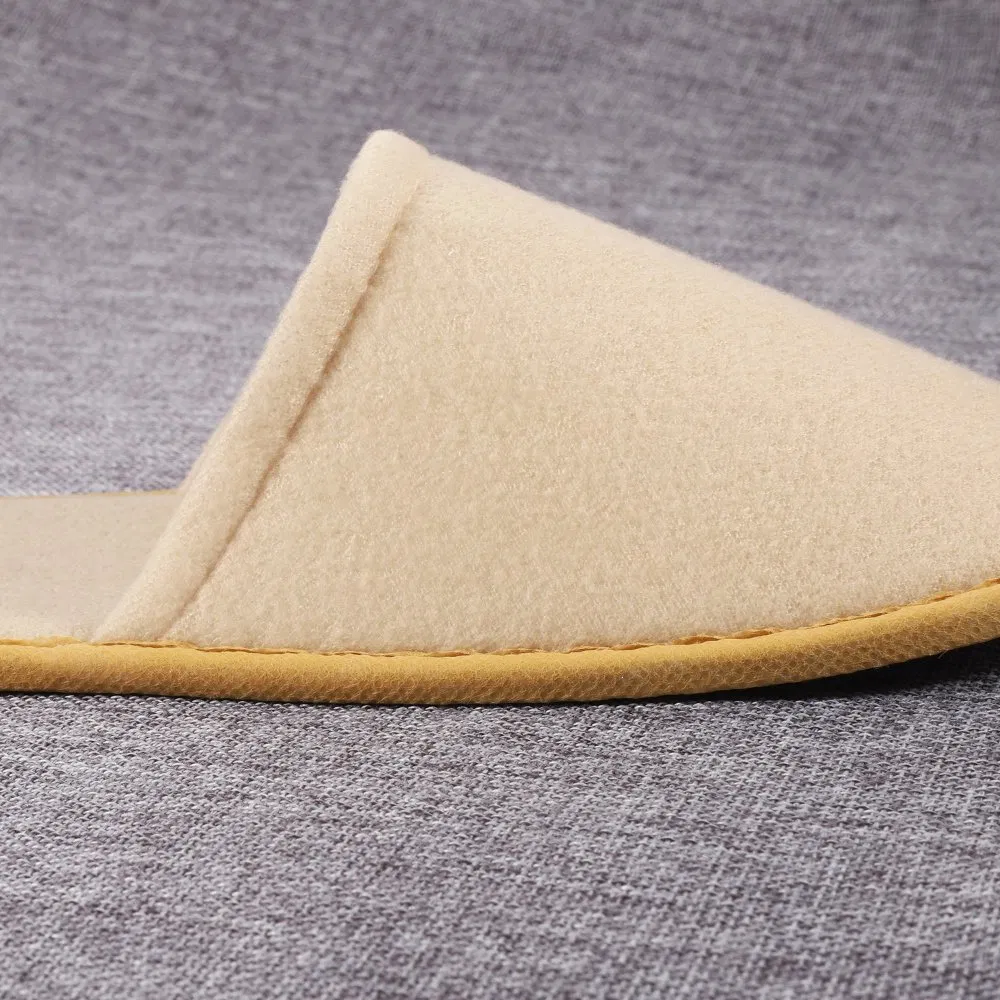 Yellow Napped Fabric Slipper with Anti Slip Sole