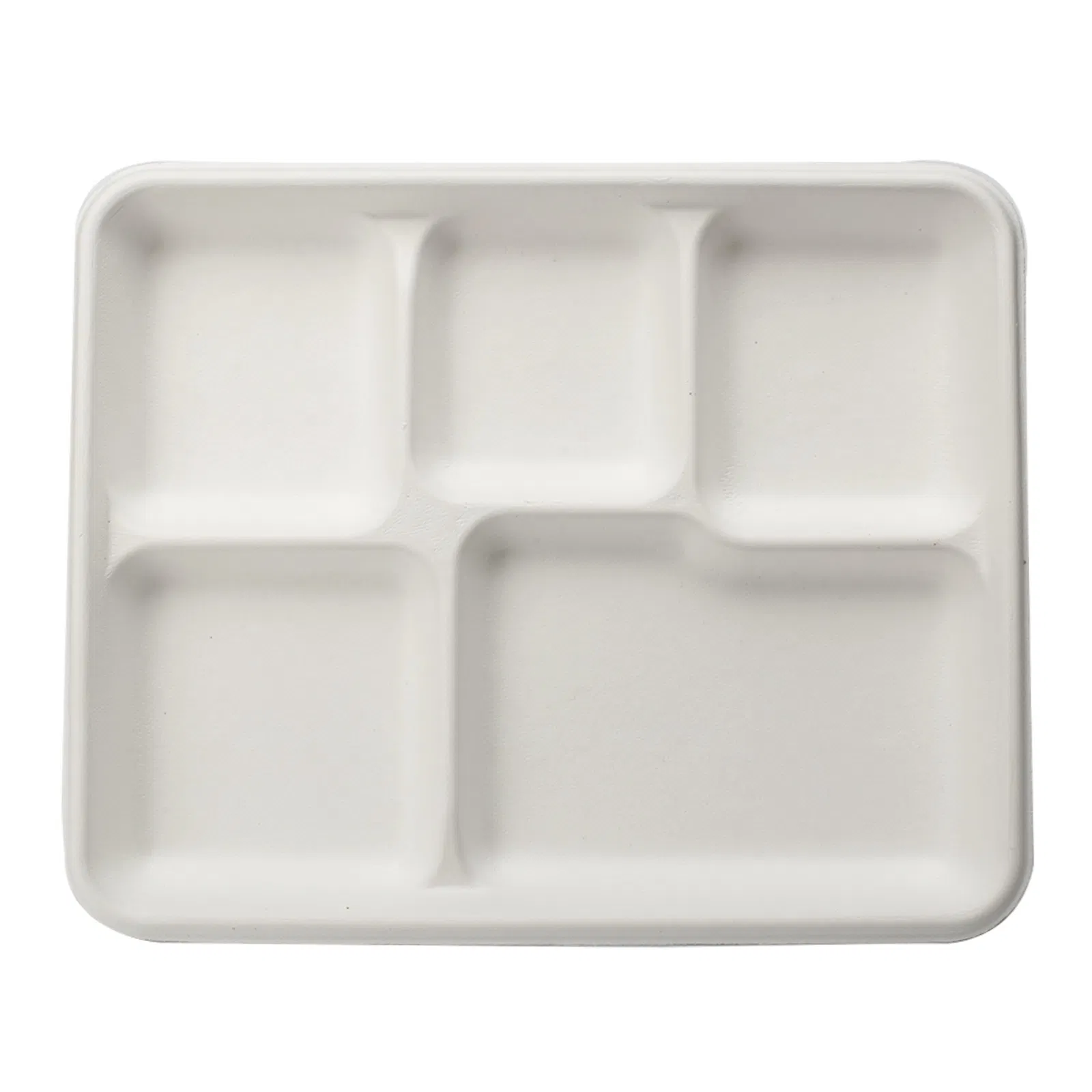 Disposable Bagasse Pulp Paper Trays with Two or More Compartments