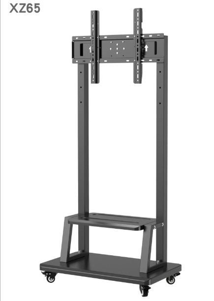 Versatile Mobile TV Stand with 90-Degree Tilt for Conferencing