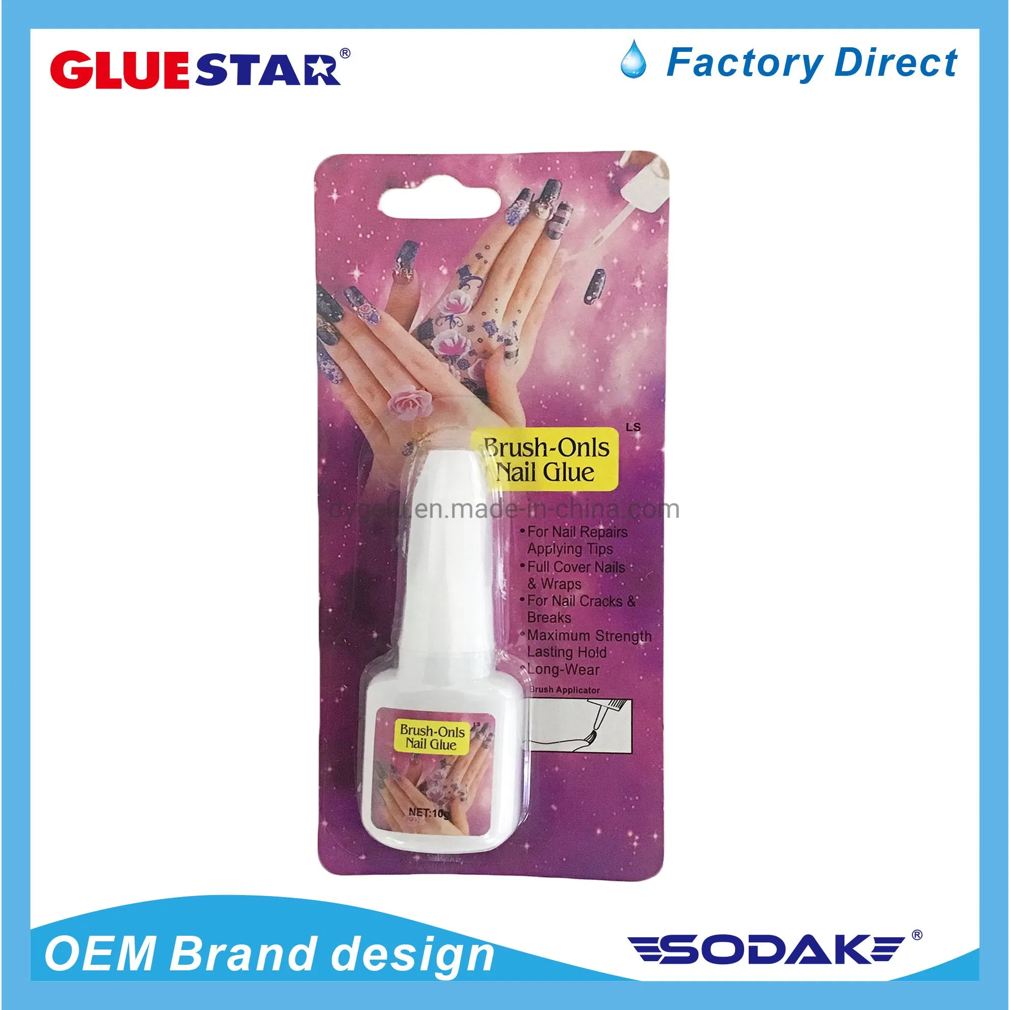 New 10g Nail Art Glue with Brush on Strong Adhesive Acrylic False Tip Nail Glue