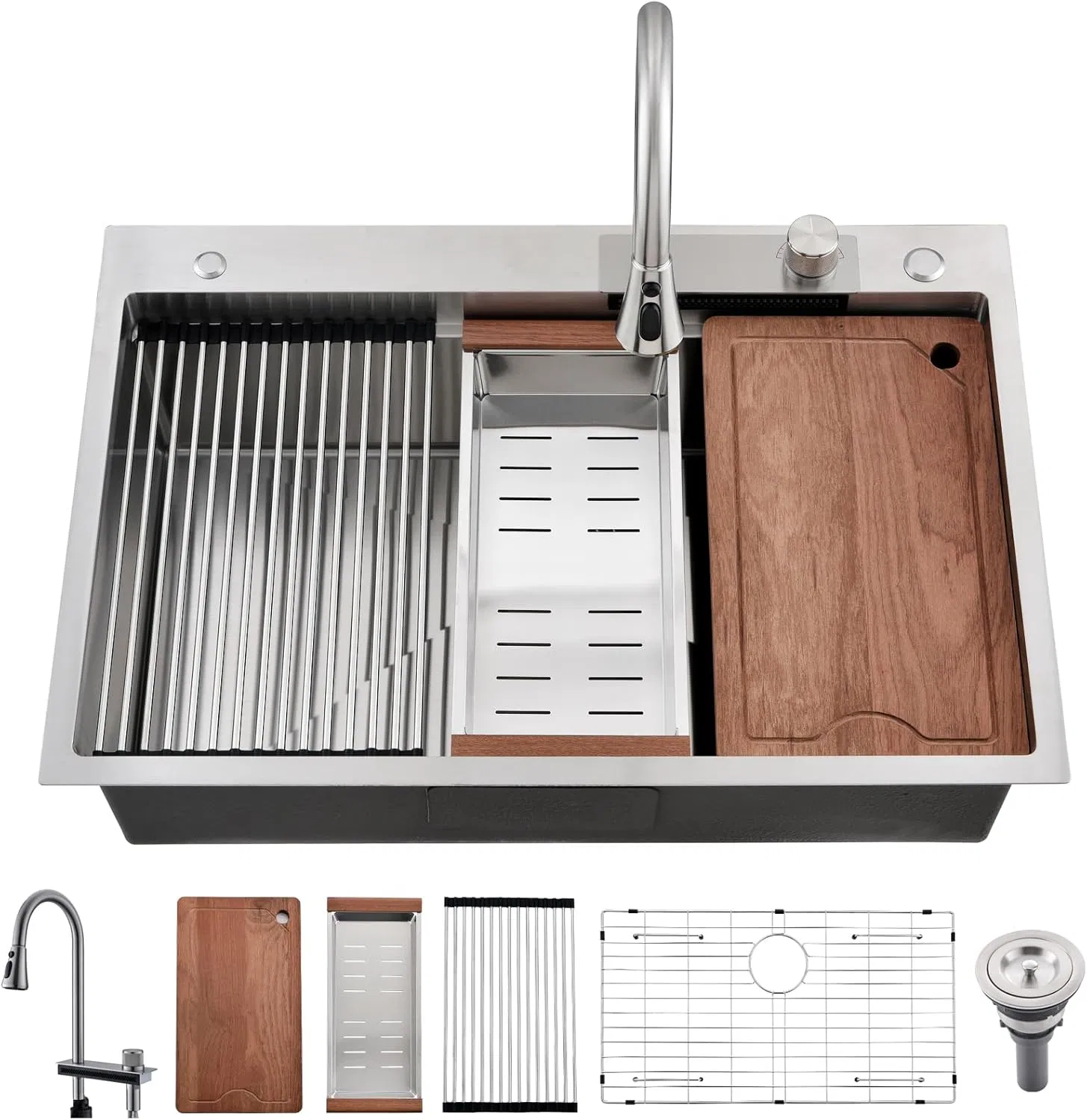 Durable Stainless Steel Sink Easy Care Stylish Practical Space-Saving Modern Kitchen