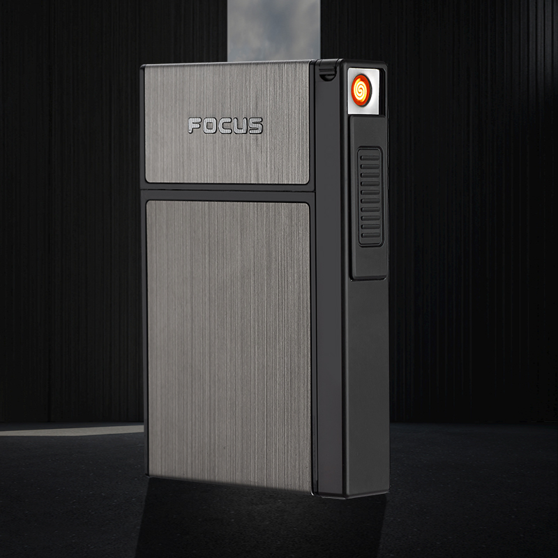 Slim Cigarette Case with Unbeatable USB Lighter for Mobile Smokers