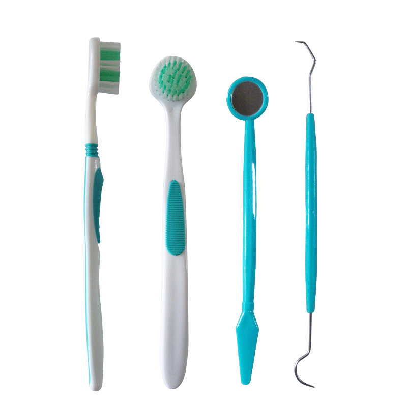 Wholesale Label Printing Orthodontic Toothbrush/Tongue Cleaner/Mouth Mirror/Dental Probe Oral Kit