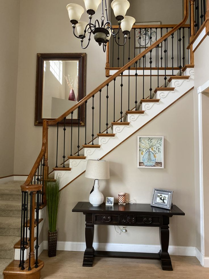 Anewson Wrought Iron Stair Staircase Glass Railing Modern Design Staircase