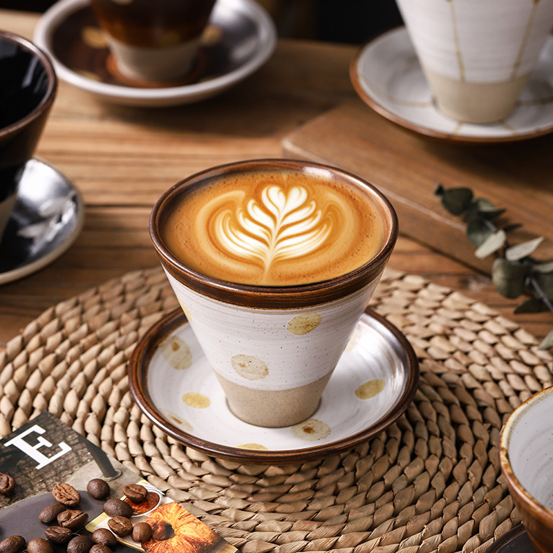 OEM ODM Ceramic Coffee Cup and Saucer Set Japanese Style Gift Box