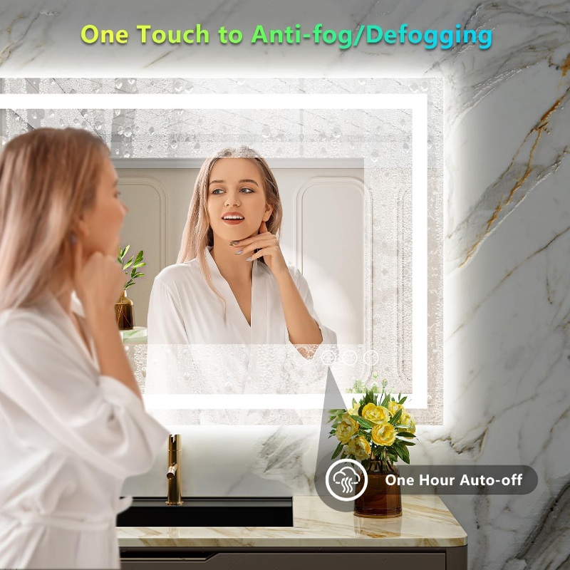 RGB Adjust Color Light Anti-Fog Smart Bathroom Mirror with Dimmable LED Mirror