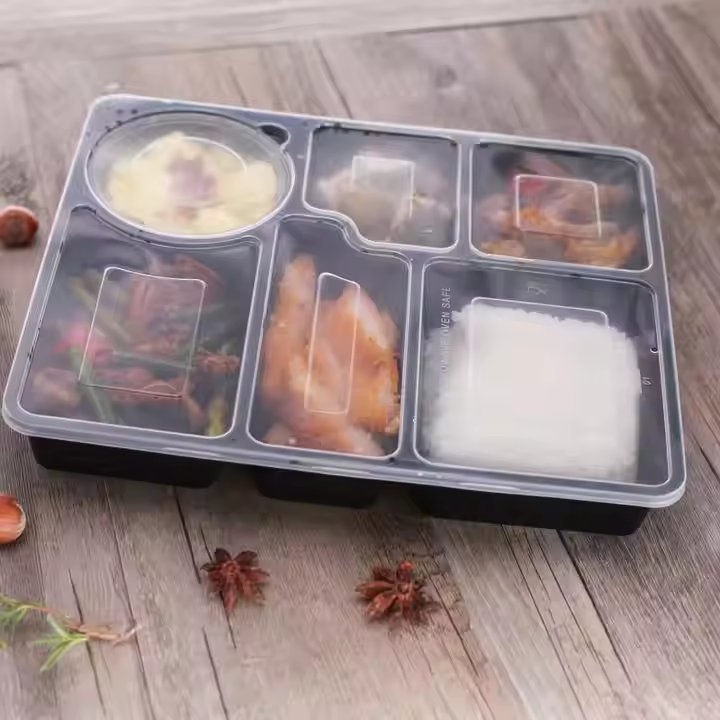 Compartmental Restaurant PP Food Containers Disposable Plastic Lunch Box