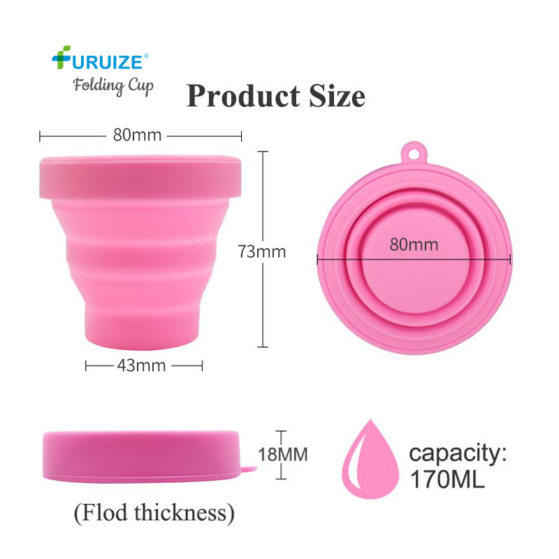 170ml Foldable Travel Silicone Menstrual Cup Sterlizer Folding Cup