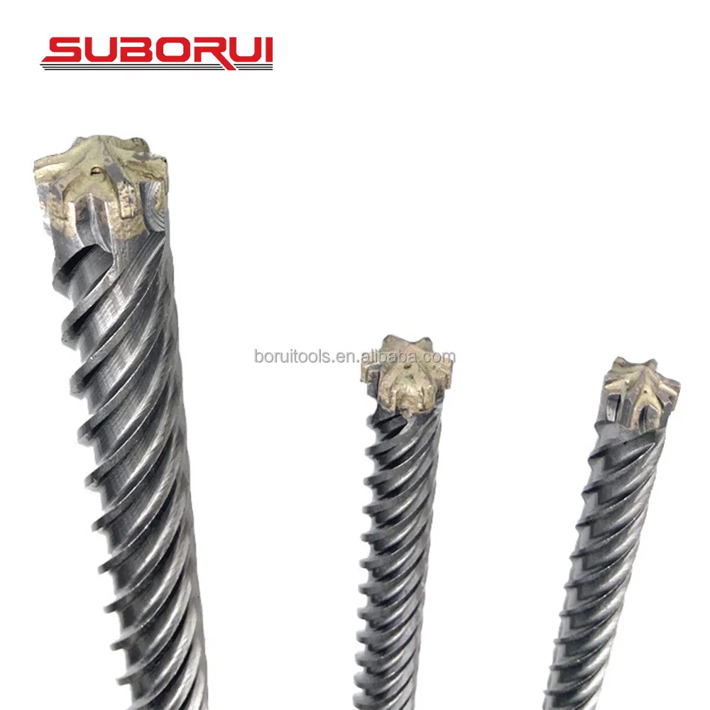 Suborui High Quality Broca SDS Max Shank Cross Carbide Tipped 6 Cutters U Flute Rotary Hammer Drill Bits for Masonry Concrete Drilling
