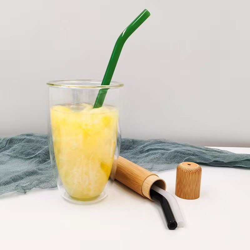 Custom High Borosilicate Colored Glass Straws for Drinking