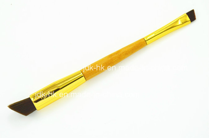 Dual End Deluxe Duo Makeup Brush Set / Blending Eyeshadow Blush Brush with Bamboo Handle