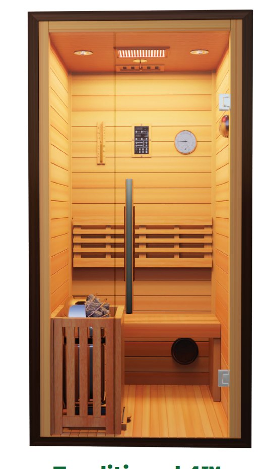 Домашняя сауна из массива дерева с парогенератором