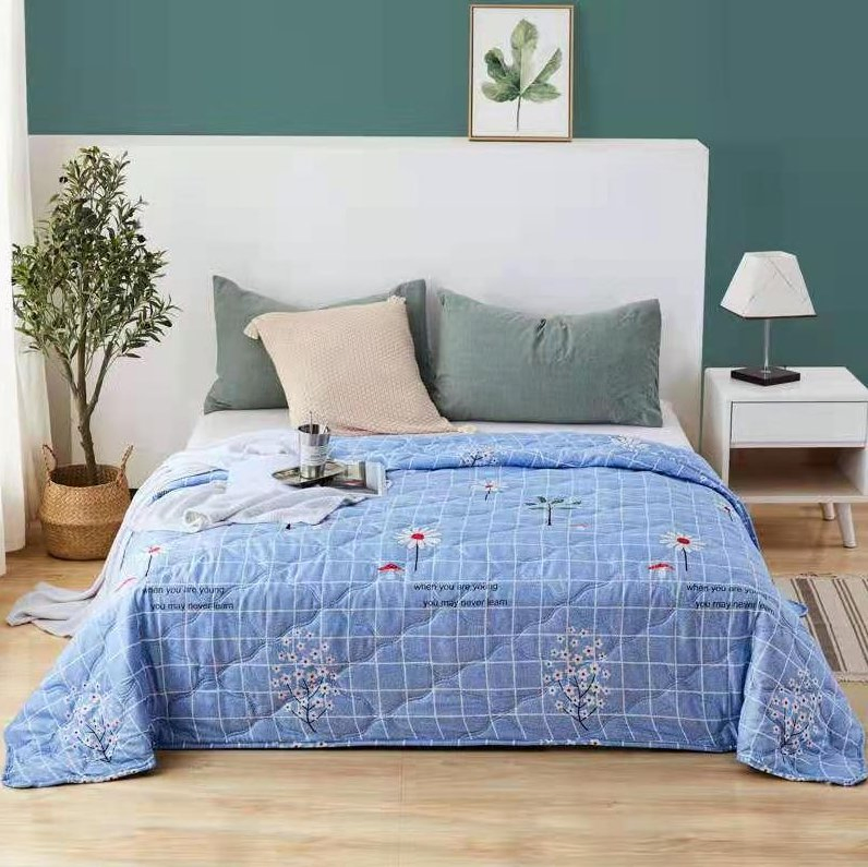 Frosted Printed Diamond Velvet Summer Quilt Sheet Double Air Conditioning Quilt