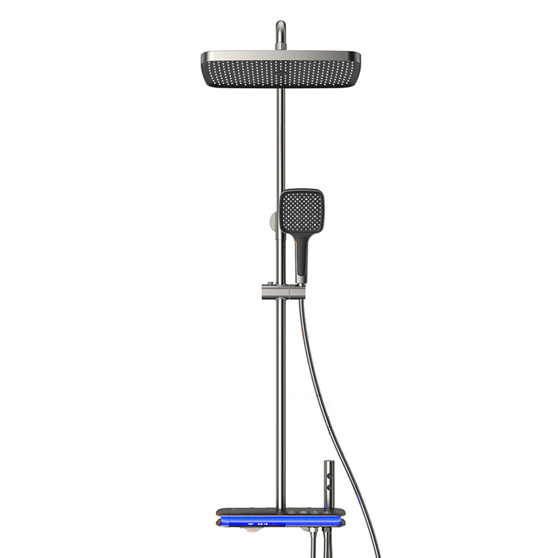 LED Display with Night Color Brass Shower Set Faucet