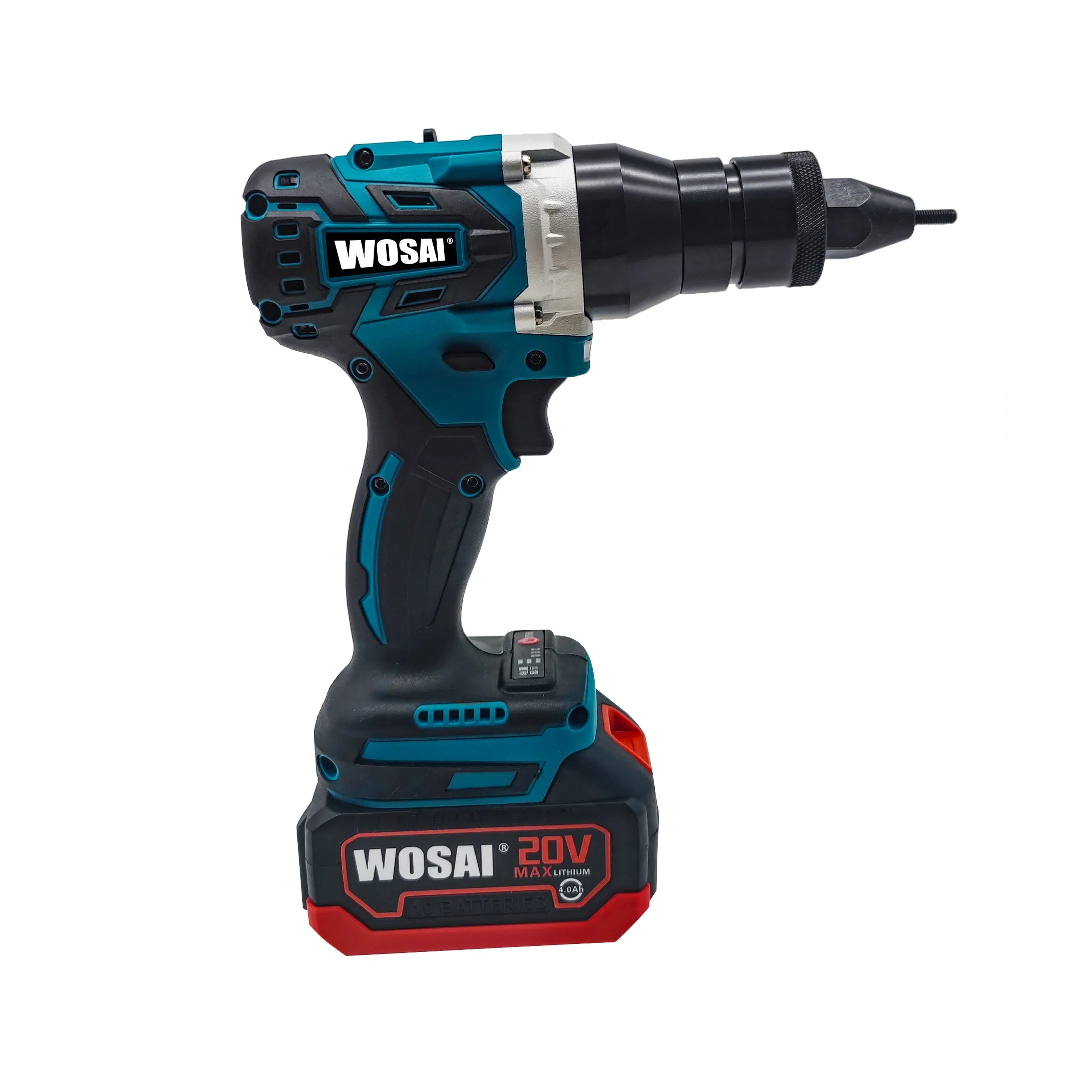 Wosai 20V 2PCS Battery Free Metal Electric Rivet Gun Rechargeable Automatic Rivet Nut Gun Riveting Tool with Nut Head M3-M12 Optional