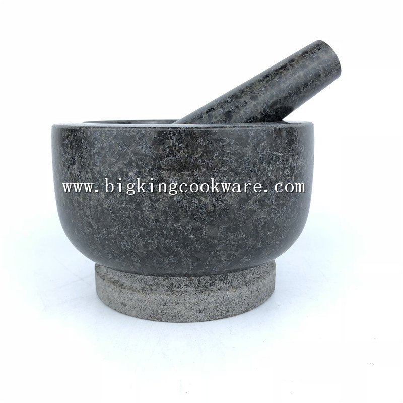 Mortar and Pestle Made of 100% Granite for The Kitchen Make and Serve Dishes Right at The Table Beautifully