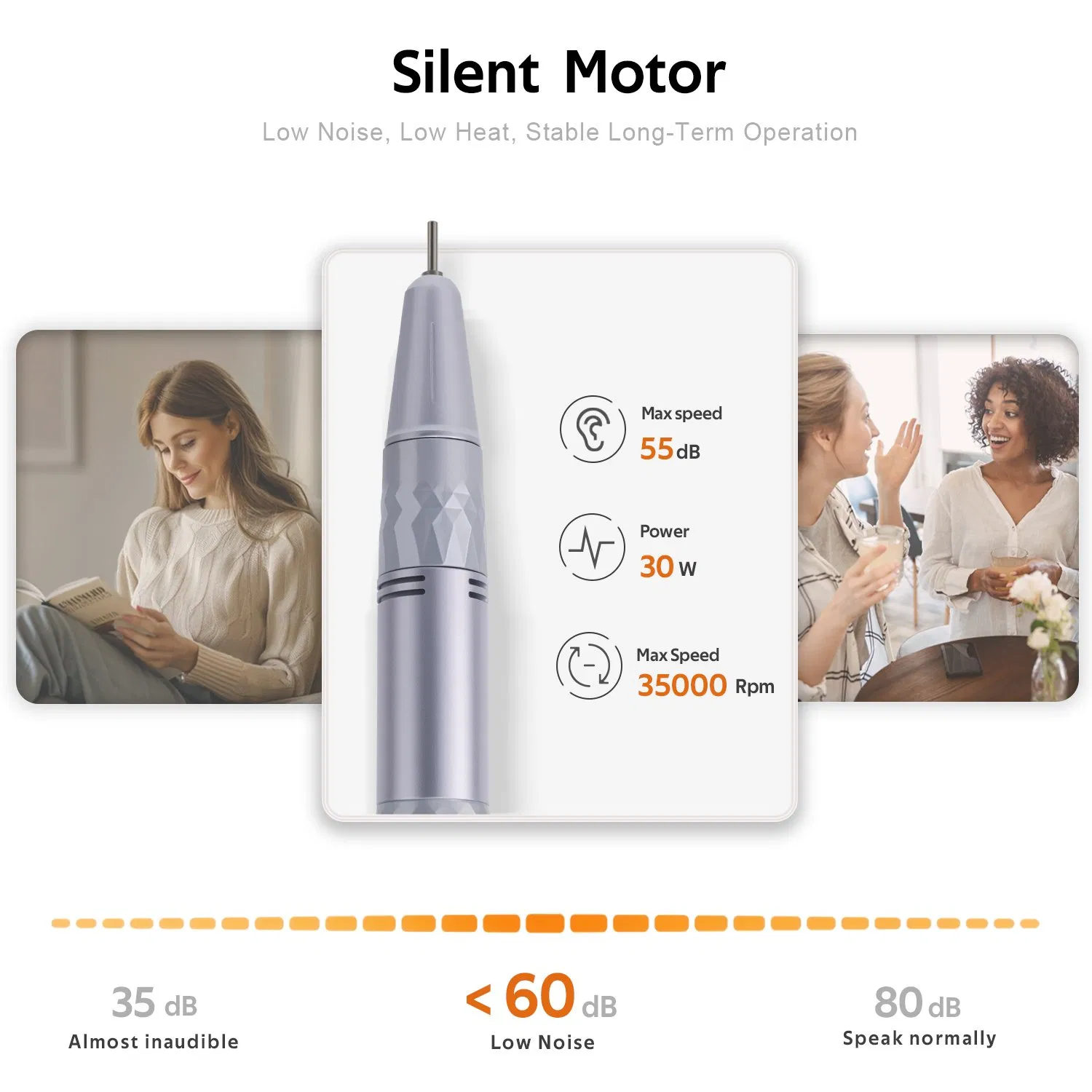 Wholesale China Factory Nail Polish Machine No Heat Rechargeable High Speed 35000 Rpm Gel Remover Desktop Electric Nail Drill Salon-Grade