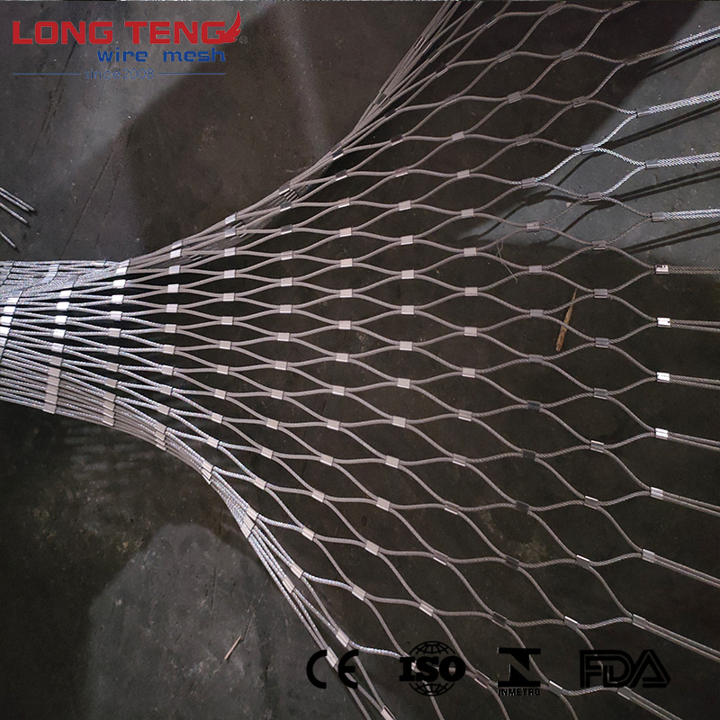 SS304 316 Knotted Metal Wire Rope Mesh for Architecture Design and Safety Nets