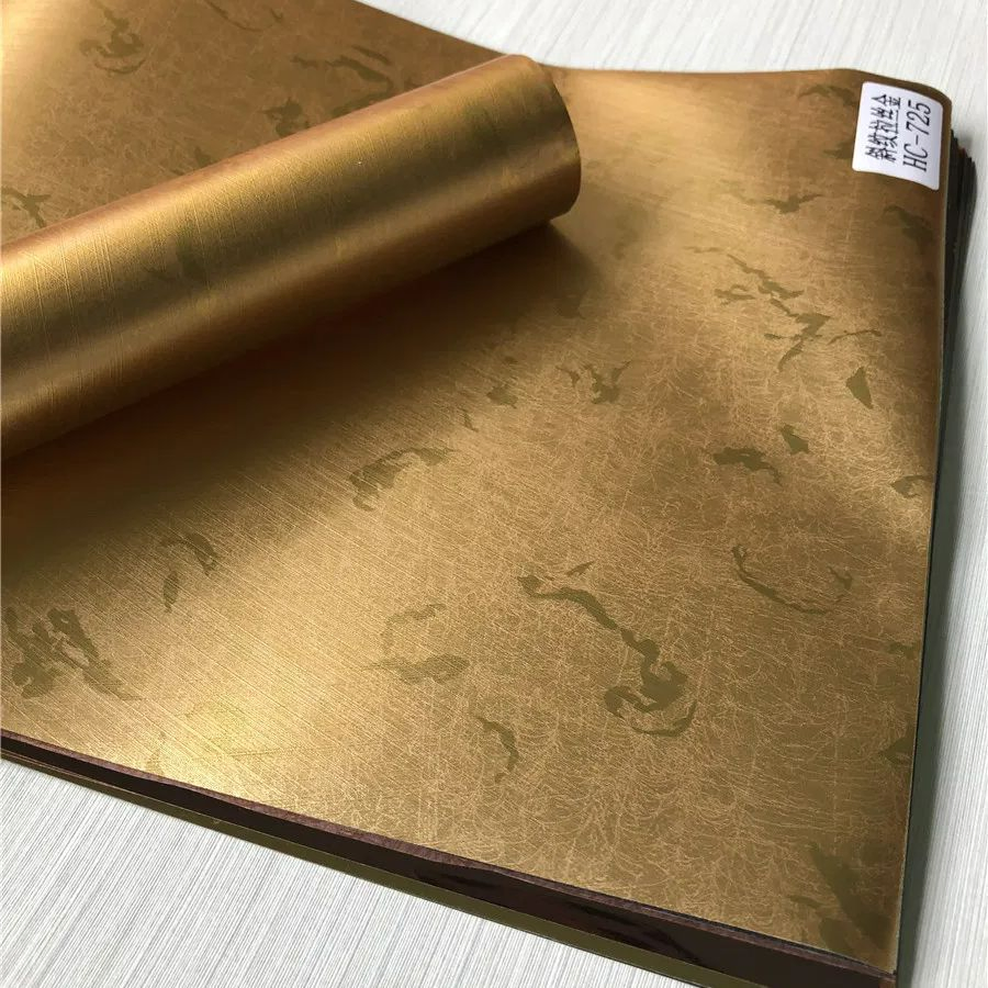 Matte Metallic Paper Metal Color Decorative PVC Film for Door Edge Banding