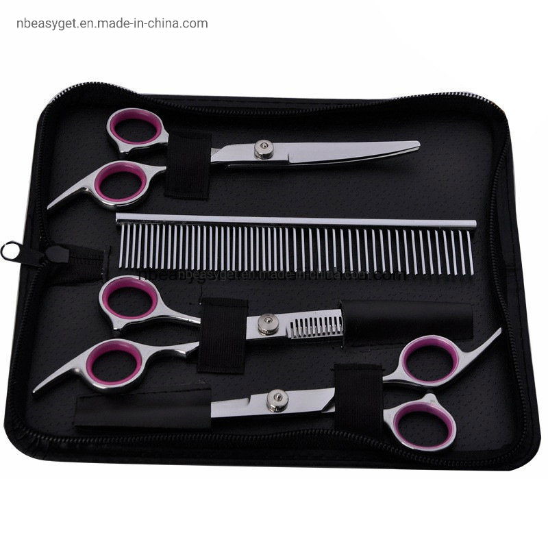Hairdressing Scissors, Professional Salon Hair Cutting Thinning Scissors Barber Shears Hair Cutting Tools Set with Black Case, Aprille (Silver) Esg10293