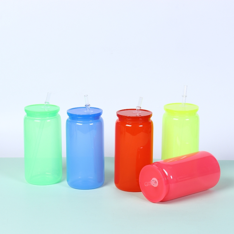Неоновые пластиковые стаканы 16oz Ombre Jelly для напитков