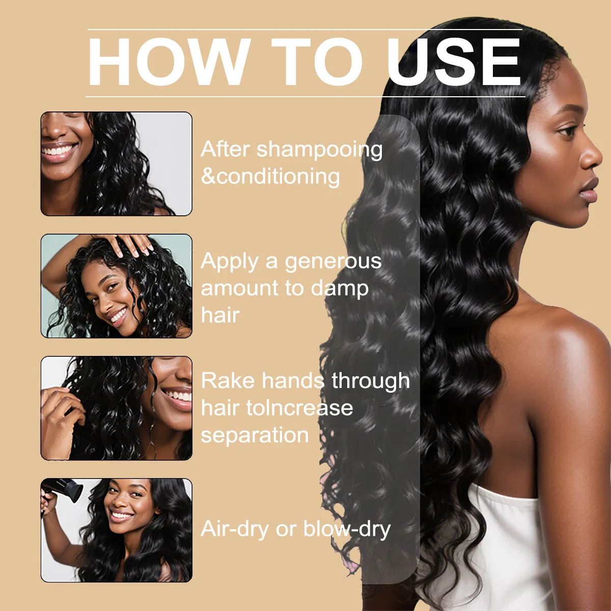 Natural Private Label Cosmetics Product Hair Curling Moisture Cream Defining Curly Hair Cream