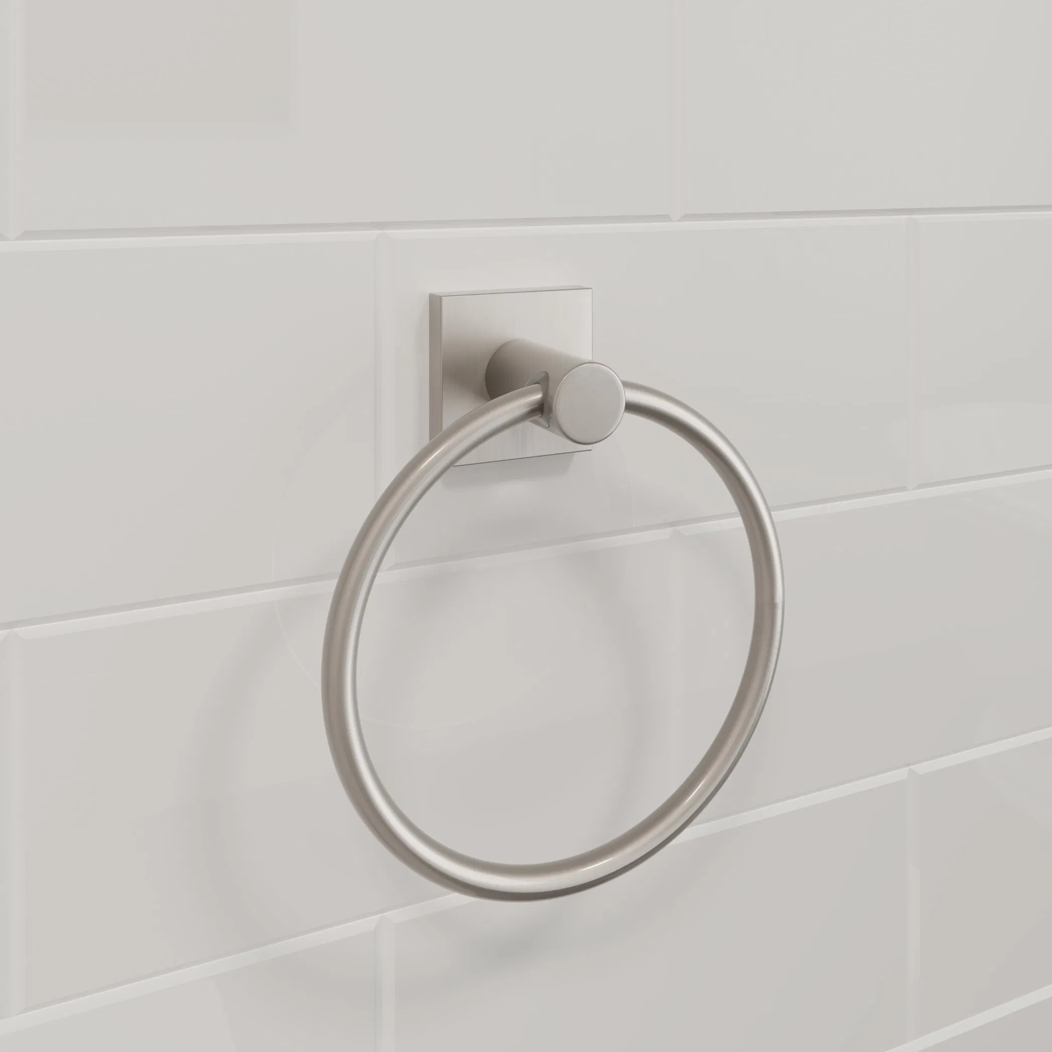 Квадратный настенный держатель для полотенец Brushed Nickel