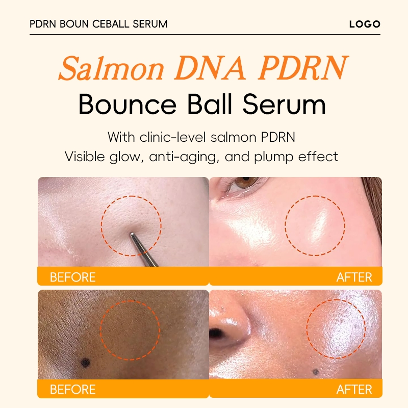 Private Label Repair Redness Reduction Anti-Aging Plumping Lightweight Watery Texture Sensitive Skin Salmon DNA Pdrn Ball Serum