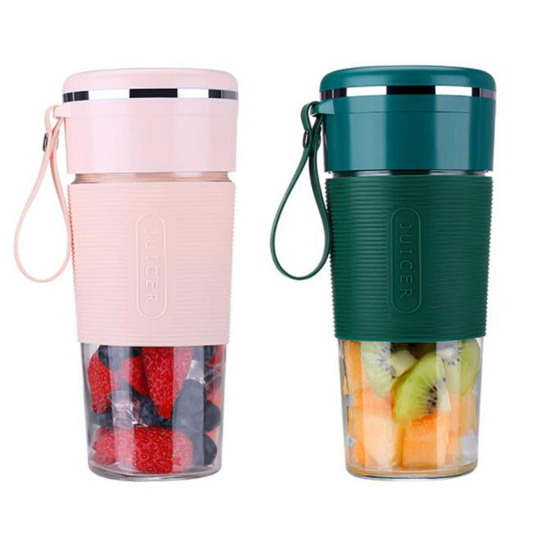 High Quality 400ml USB Charging Glass Travel Fruit Juicer 3-6 Blades