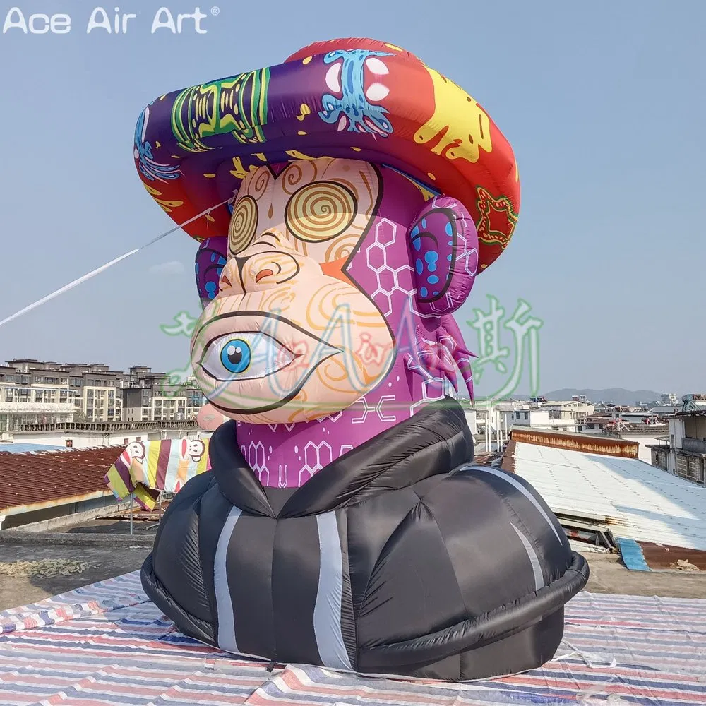 Inflatable Colored Monkey Cartoon Decorative Monkeys Mascot with an Eye Party Decor or Promotion