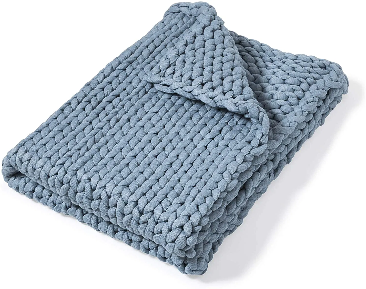 Manufacturer Weighted Polyester Super Cozy Chenille Yarn Throw Chunky Knit Blanket