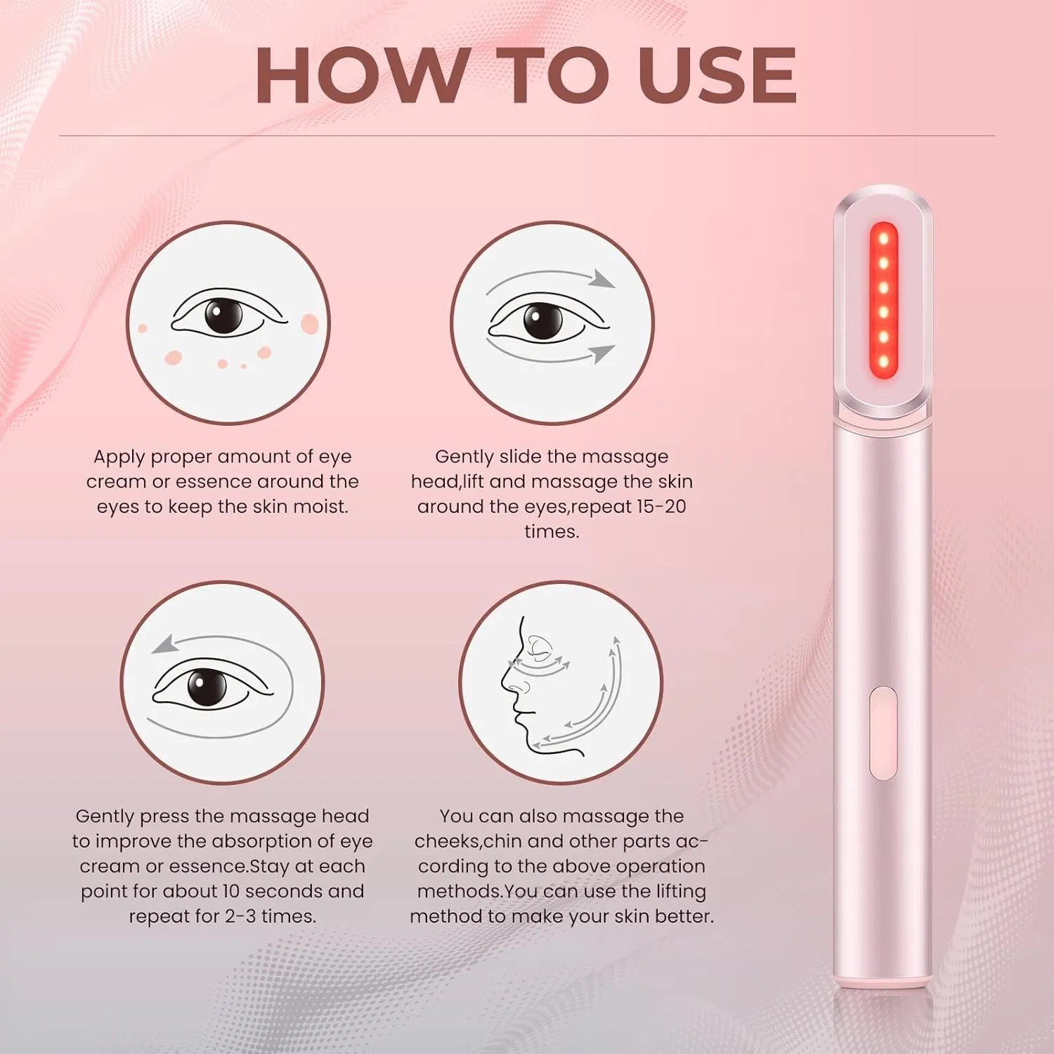 Red Light Therapy for Face and Neck - Microcurrent Facial Device for Anti-Aging