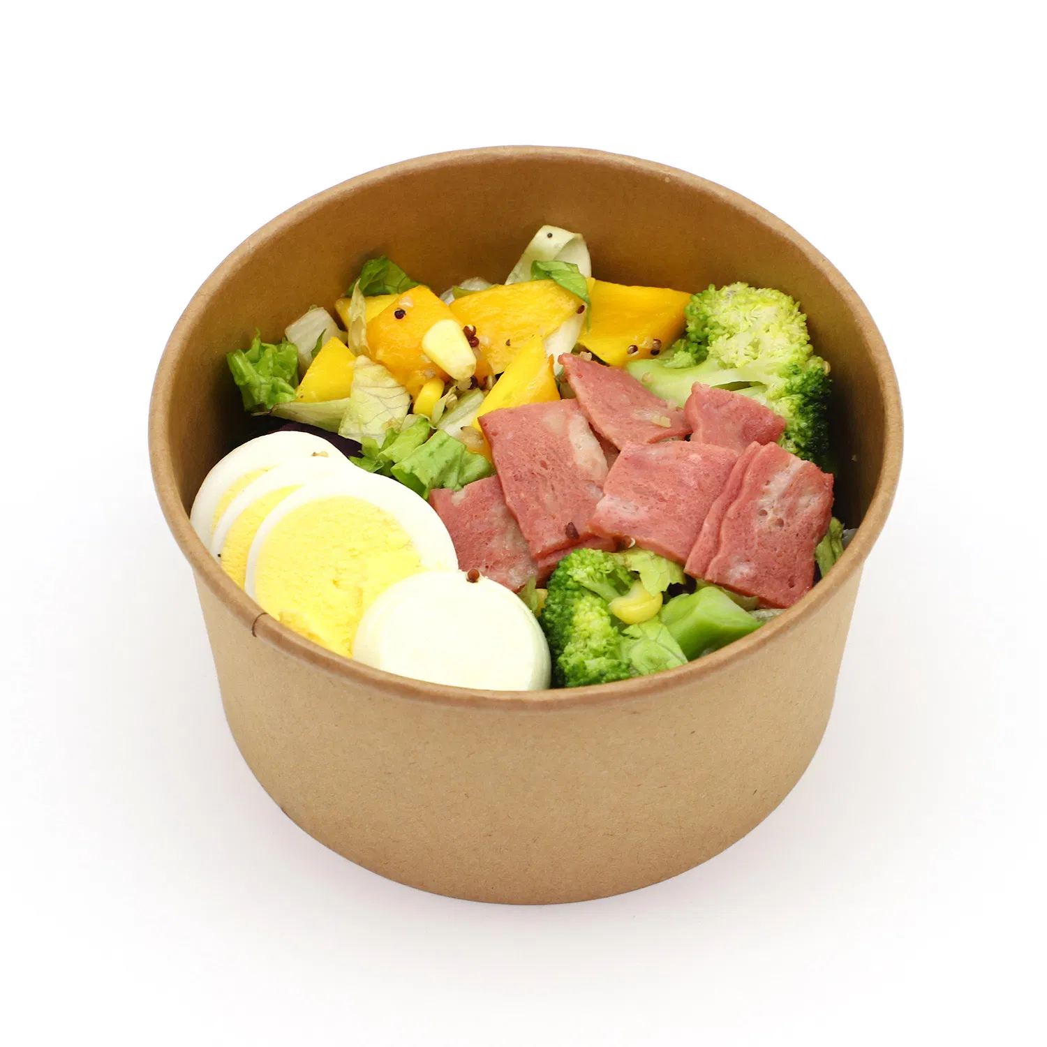 Biodegradable Disposable Bamboo Pulp Paper Salad Bowl with Lid