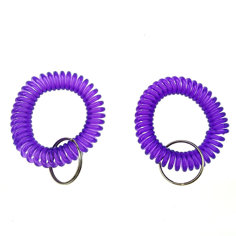Factory Price Spring Elastic Coild Bracelet with Keychain