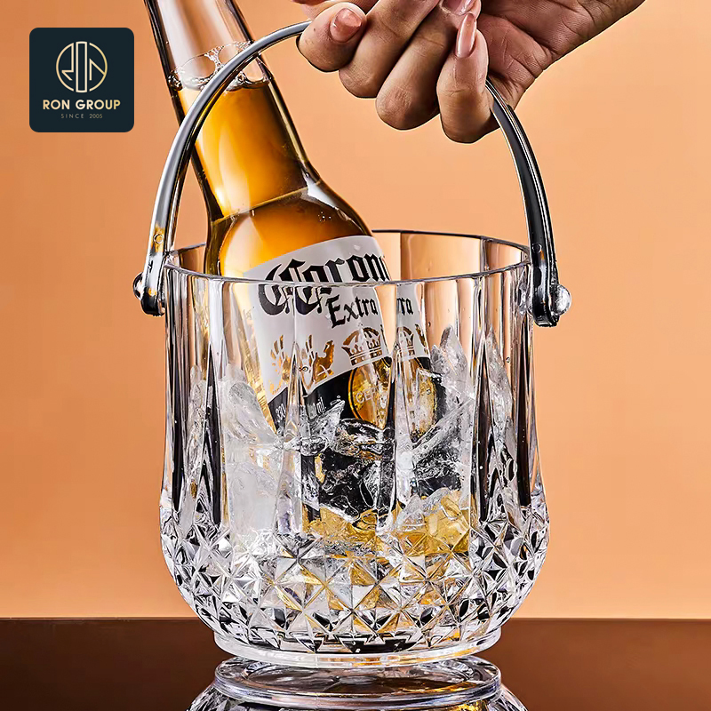 Wholesale Acrylic Diamond Shatter-Resistant Commercial Barware Ice Bucket