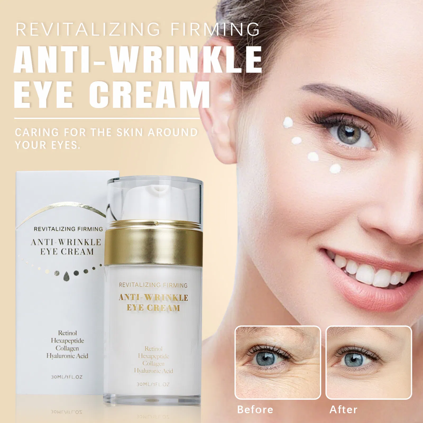 Cosmetics Skin Care Dark Circles Eye Bags Removal Anti Wrinkle Brightening Eye Cream