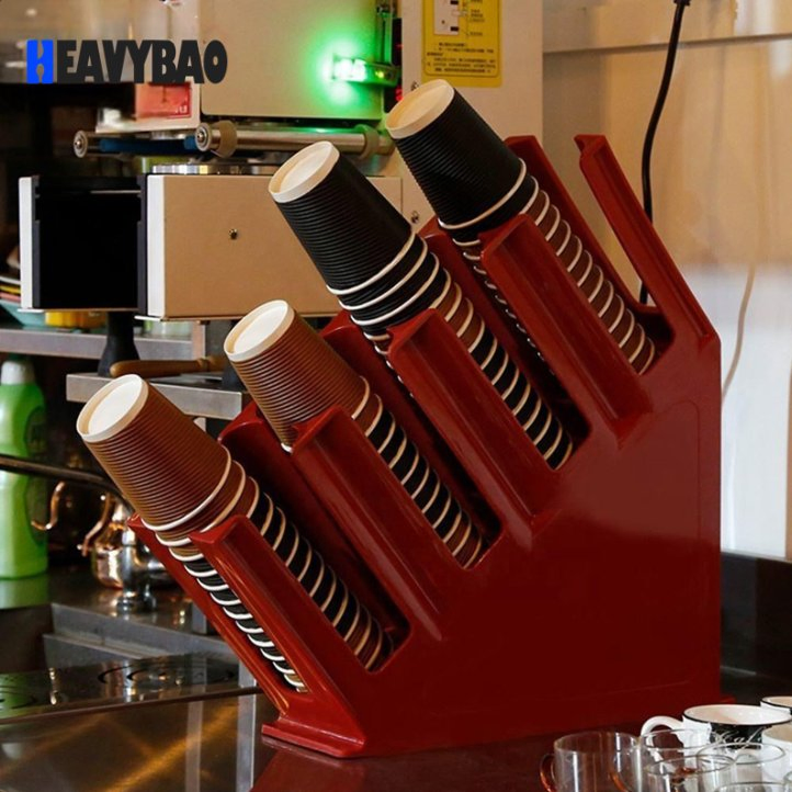 Heavybao Wholesale Coffee Cup Holder Mug Display Rack Paper Acrylic Plastic Cup Dispenser