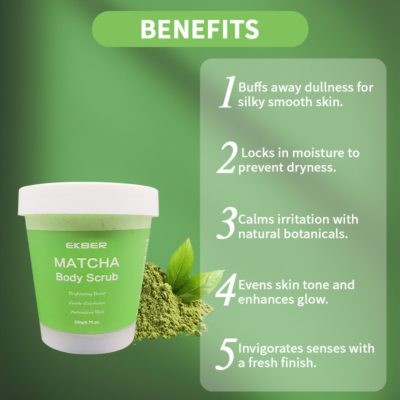Matcha Skin Scrub Exfoliating Smoothing Matcha Scrub Oil Control Deep Cleaning Natural Organic Matcha Body Scrub