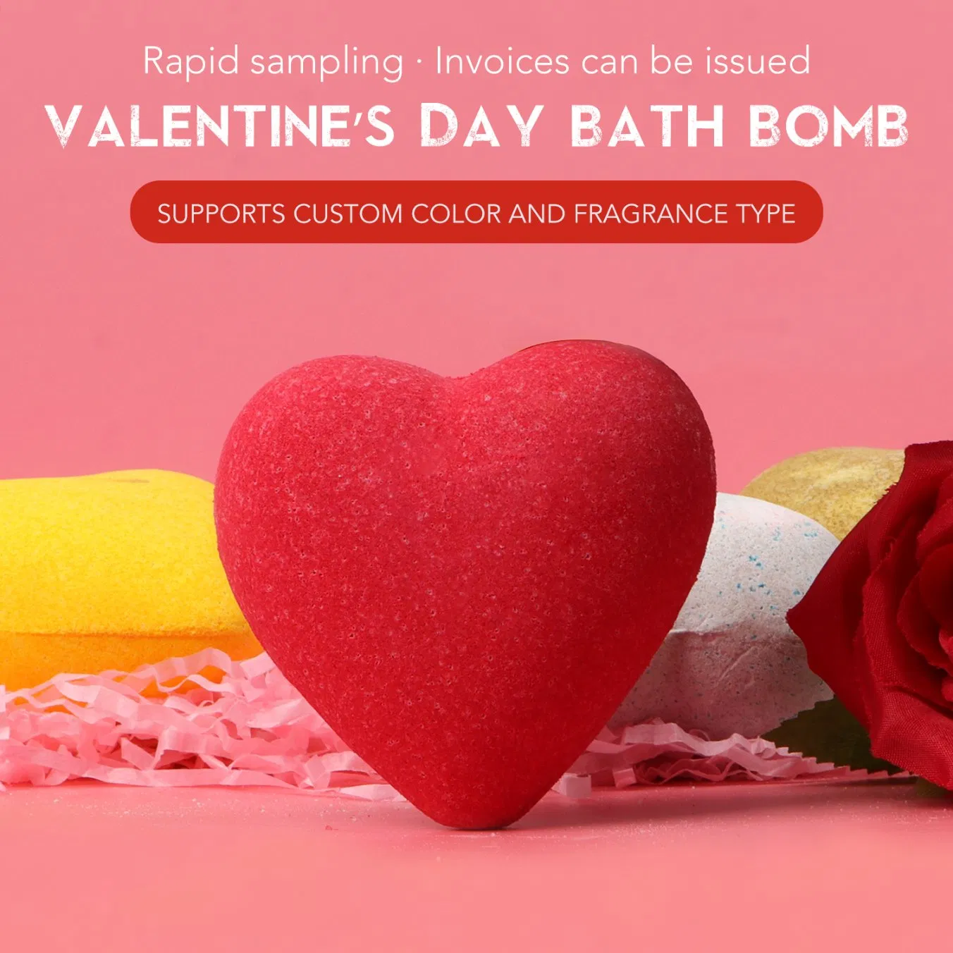 Romantic Heart-Shaped Bath Bombs Perfect for Valentine's Day Gifts