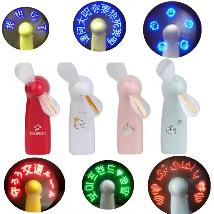 Wholesale Portable LED Flash Message Fan - Mini Handheld Fan for Advertising and Marketing Campaigns