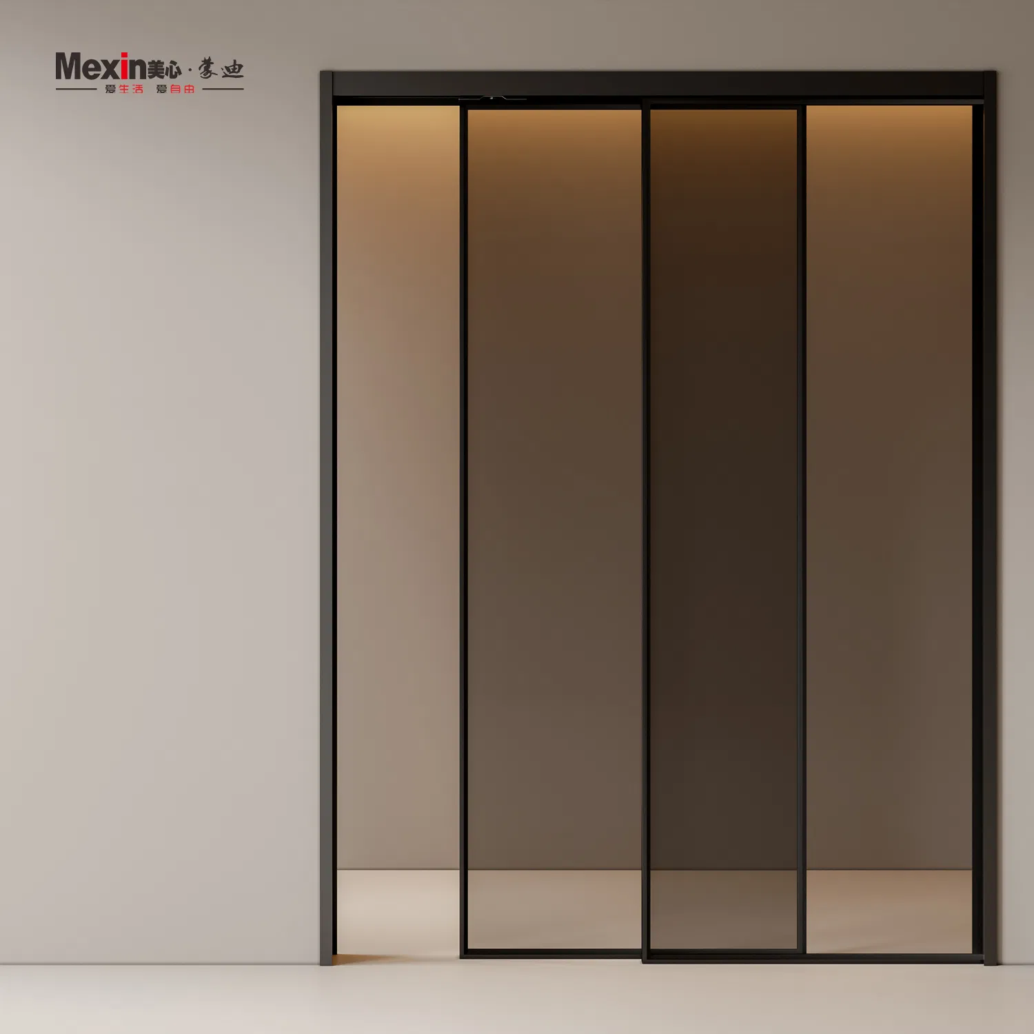 Раздвижная алюминиевая дверь с закалённым стеклом для балкона и кухни