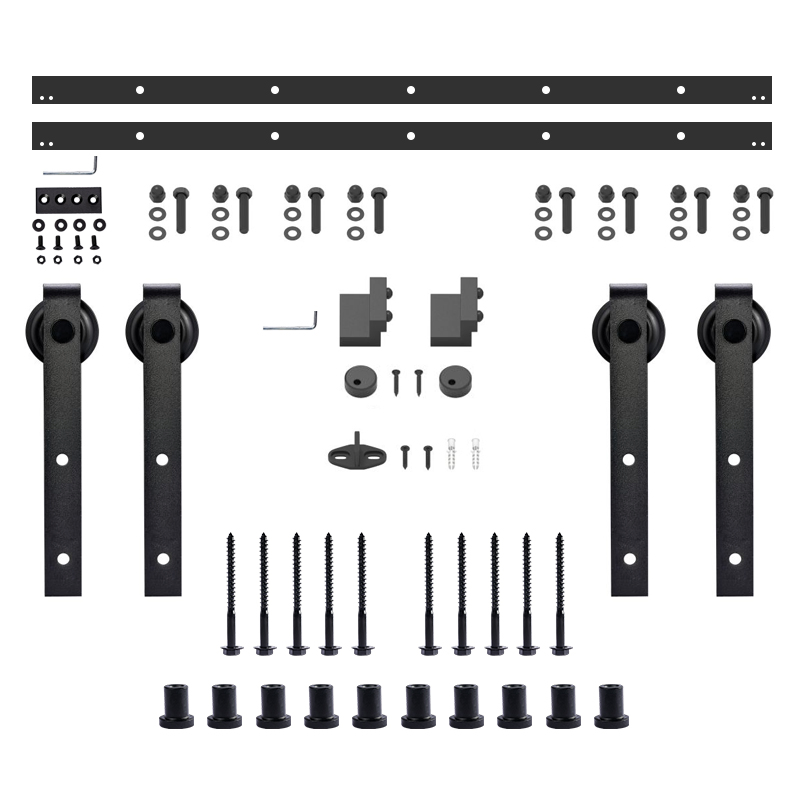 Vintage-Style 6FT Sliding Barn Door Hardware Kit for Homes