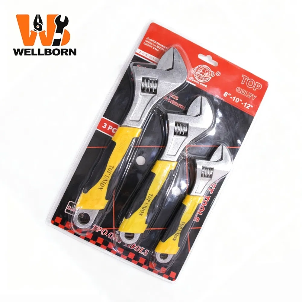 Lightweight B-010 3PC Plating Adjustable Wrench Set for Daily Repairs