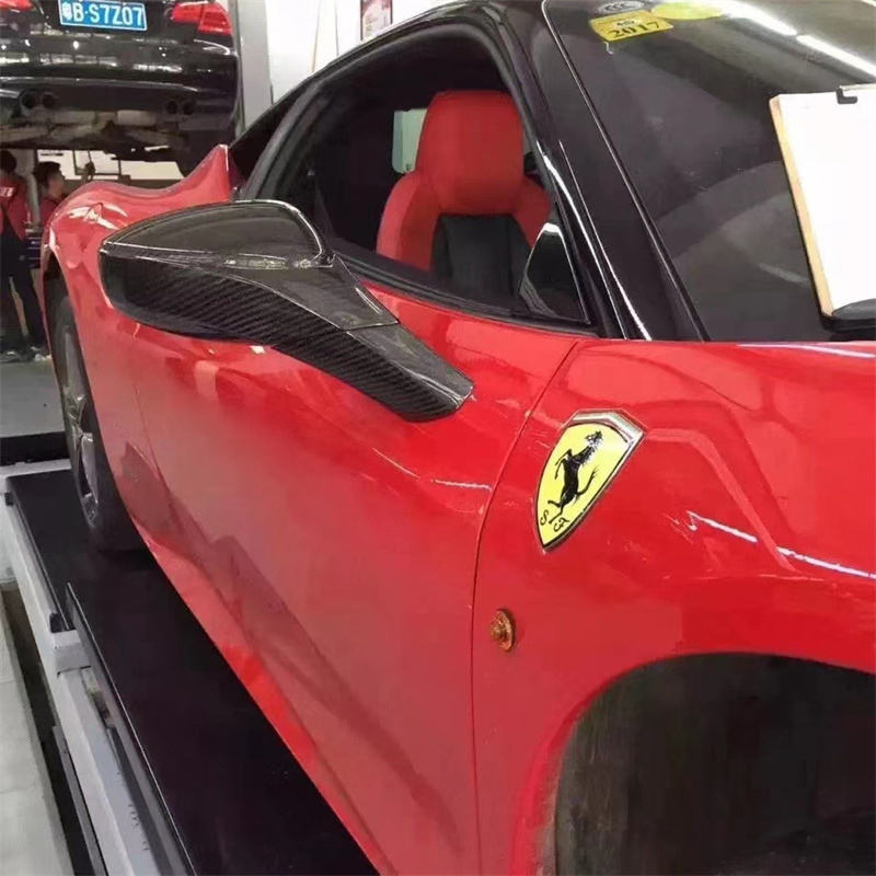 Накладки на зеркала Ferrari F8 из сухого карбона (OEM-стиль)