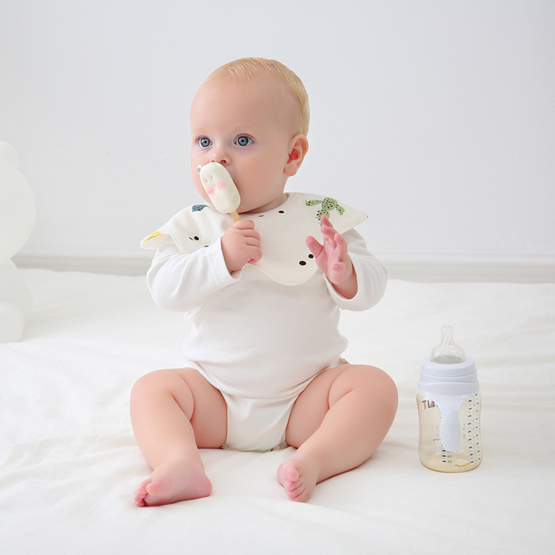 Waterproof Cotton Towel Newborn Snap Button Cartoon Baby Goods Bibs