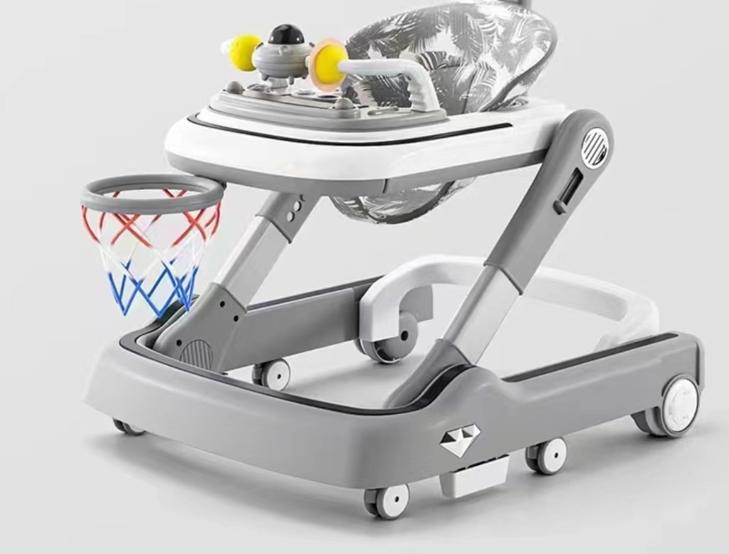 New Kids Wheel Cushion Baby Walker 6-18 Months Anti-Rollover Scooter Music Toy Car with Basket